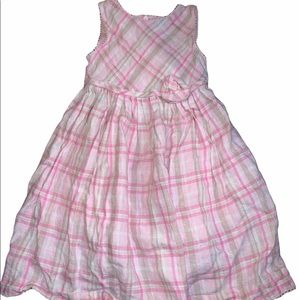 Children’s Place 24 mos tan/pink plaid w/ tie back